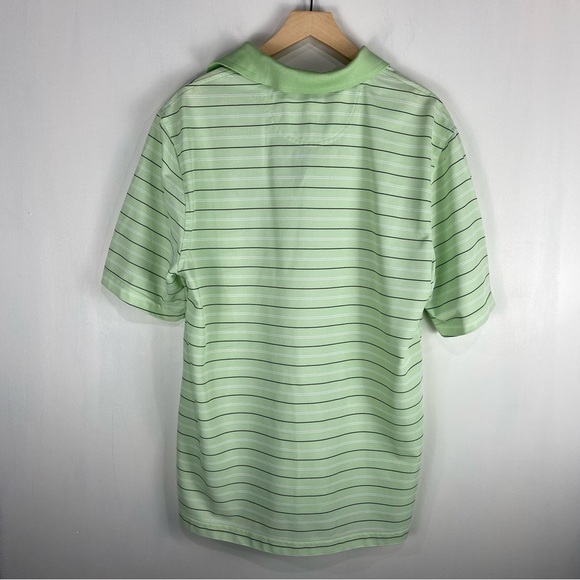 Greg Norman Tasso Elba Striped Play Dry Golf Polo Shirt Top Green Size Large - Picture 4 of 4